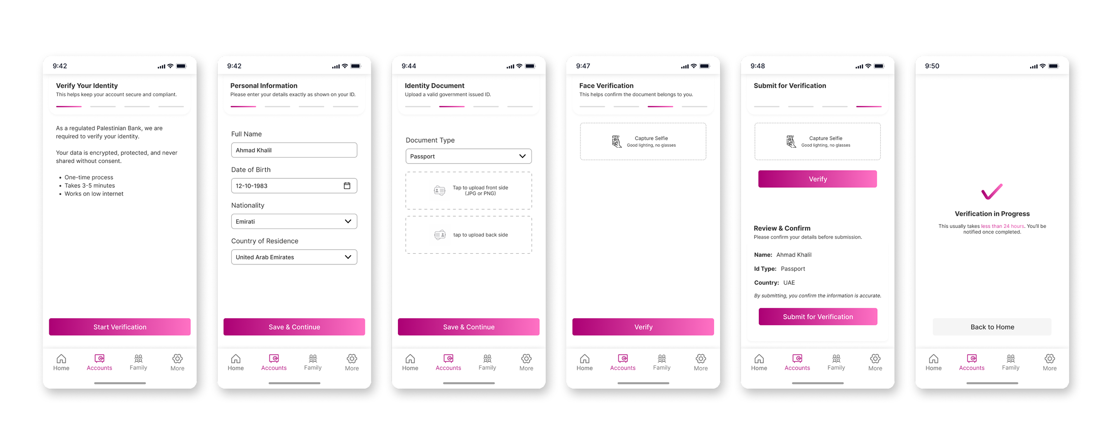 First Rejected Draft Mobile Onboarding Flow